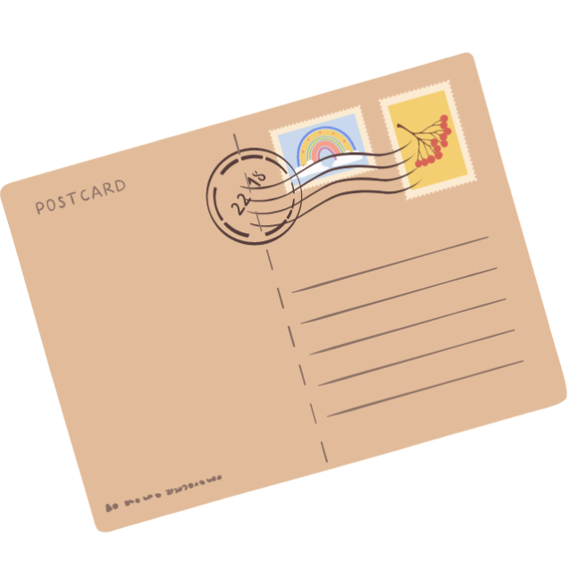 Graphic of a blank postcard